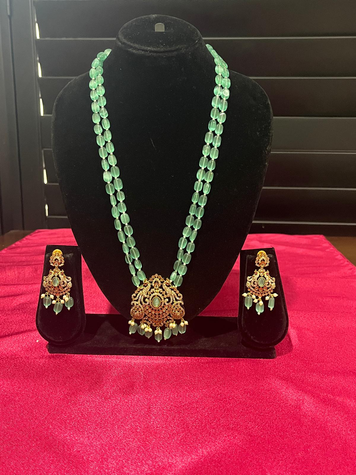 Victorian Green Beads Chain Set