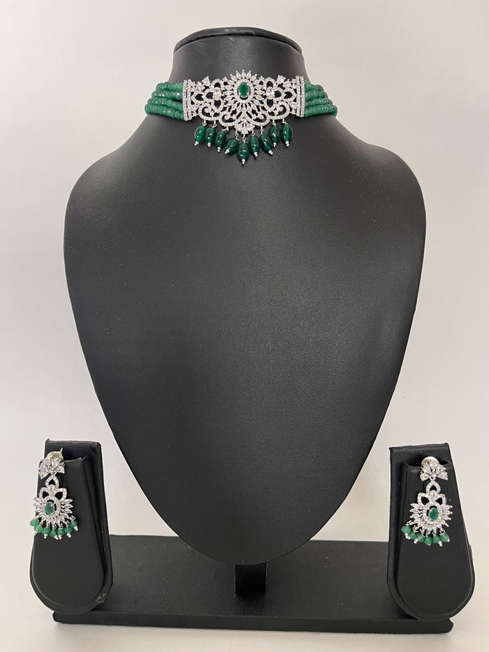 Choker set - Green beads