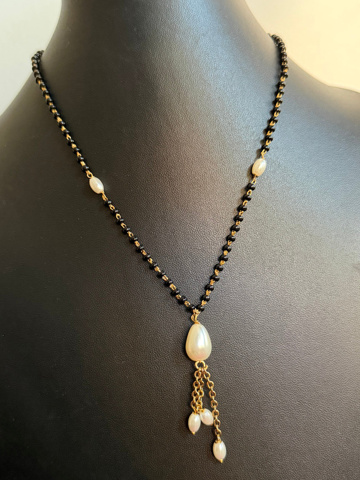 Black beads with pearls