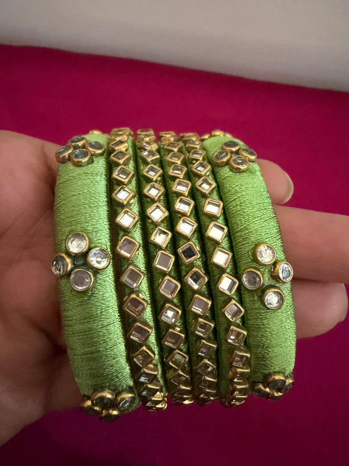 Silk thread bangles- Size 2.4