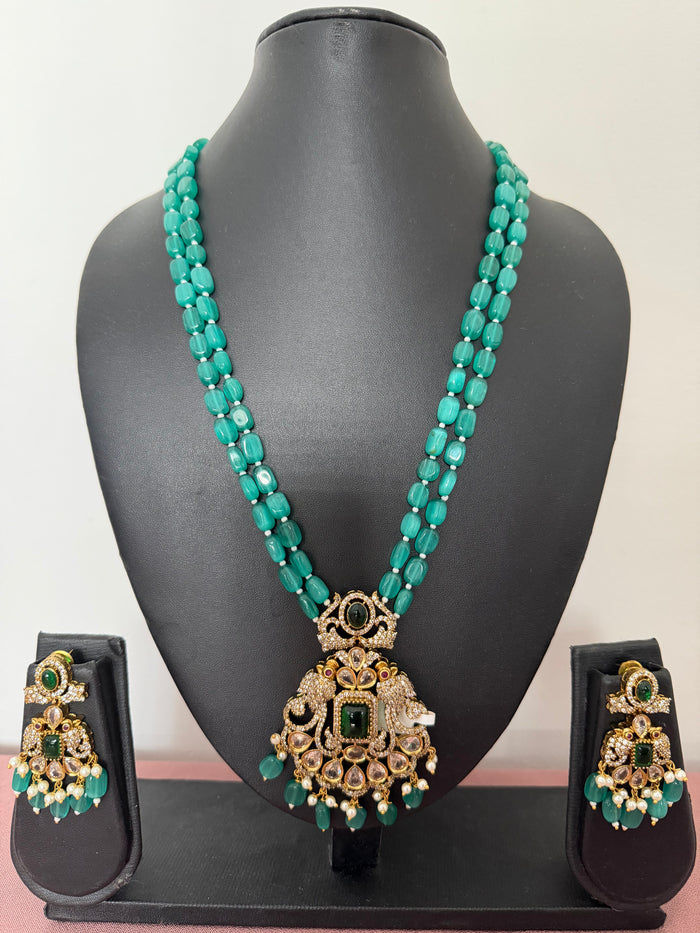 Green beads - Long chain set