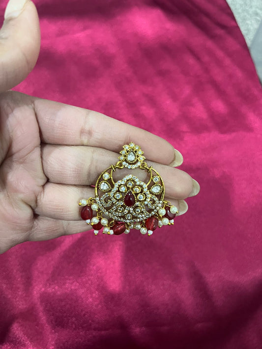 Victorian Earrings with Red Beads
