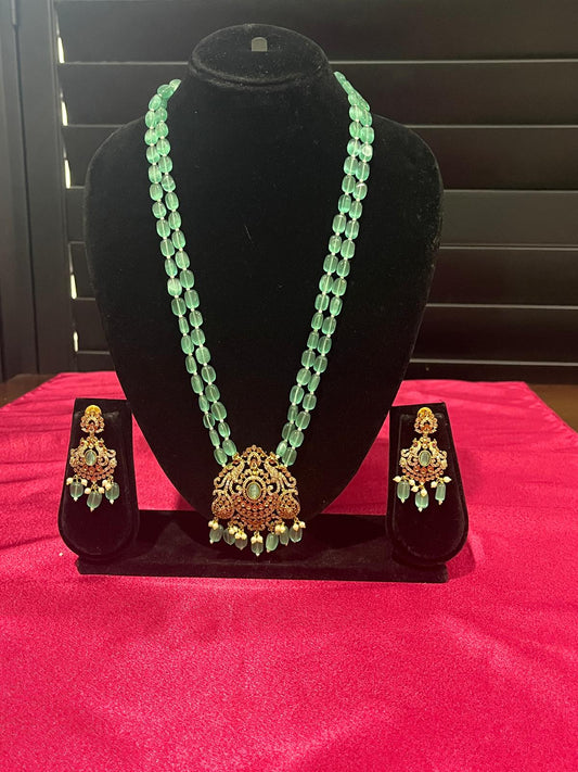 Victorian Green Beads Chain Set