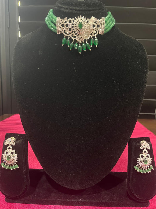 Green beads Choker set